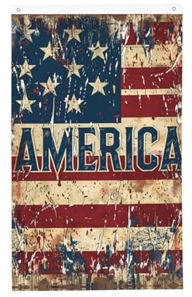 Bandera De Jardín Bandera Americana Vintage Poliester Banners Clásica Flag Para Interior Exterior Fiestas 90X150cm