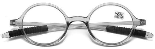 Lanomi Lesebrille Damen Herren Unisex Retro sehr Leicht Runde Sehhilfe Lesehilfe Kleine Vollrandbrille Nerd Brille