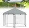 UISEBRT Hundezwinger Hundehütte Outdoor Hundehaus 210x185x150 cm UV- & Wasserdicht Hundekäfig mit Dach aus 420D Oxford-Gewebe Welpenlaufstall Verschließbares Riegelsystem und Sicheres Design
