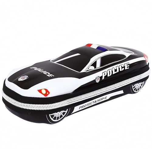 Shamoparty Schwarze Polizei Bleistift Box, Junge Mädchen Groß Volumen Bleistift Box, Groß Volumen Kreativ Tasche, Polizei Geschenke, Geburtstagsgeschenke für Kinder, Schule Schreibwaren