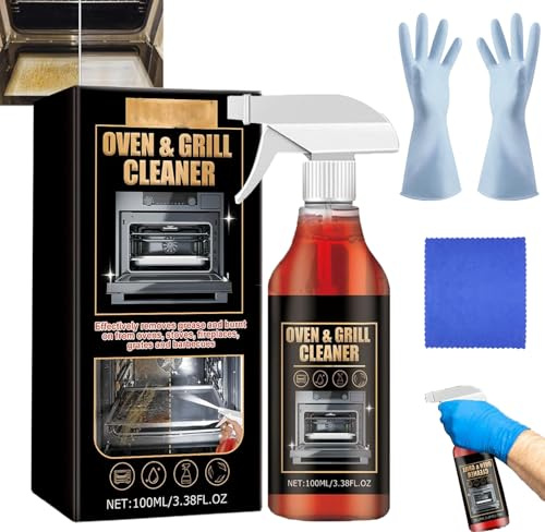 Oven Grill and Bbq Cleaner,Fast-Acting Heavy-Duty Grill Degreaser Spray for Baked-On Food & Burnt Grease -Oven Cleaner Heavy Duty for Ovens, Barbecues, Grills, Racks & Trays (1Set)