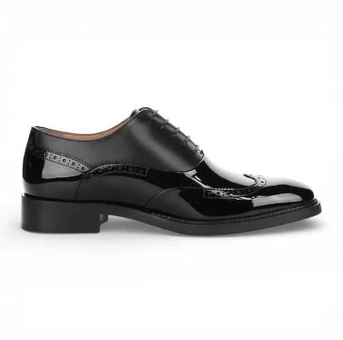 Infinity Leather Herren-Brogues aus schwarzem Lackleder – Harry