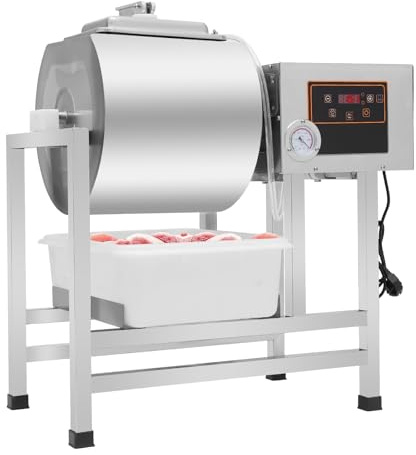 Fleisch-Tumbler-Marinierungsmaschine 38L Großkapazität 240W Vakuum Fleischmariniermaschine LED-Display Edelstahl Bidirektionale Rotation 1–99min Zeiteinstellung Für Restaurant Haushalt