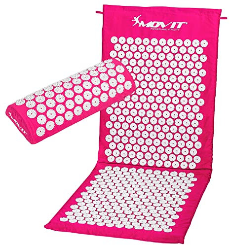 MOVIT® Akupressurmatte, Modell »ZHIYA« (130x50x2,5cm) inkl. Kissen, schadstoffgeprüft, Bezug 100% Baumwolle, pink, Massagematte
