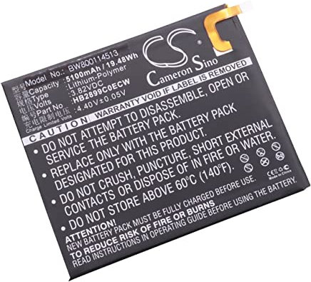 vhbw Batería Recargable Compatible con Huawei Mediapad BTV-DL09, M3 TD-LTE Tablet, Pad (5100 mAh, 3,82 V, polímero de Litio)