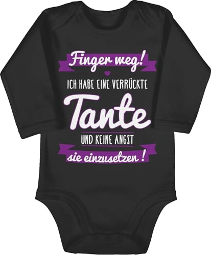Shirtracer - Baby Body langarm Mädchen Junge - Ich habe eine verrückte Tante Lila