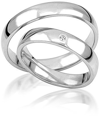 2x Palladium Eheringe Partnerringe Trauringe Verlobungsringe inkl. Gravur und Steine PDJC01-950