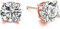 AOBOCO Ohrstecker Damen 18 Karat Weißgold überzogen 925 Sterling Silber mit Zirkonia, Simulierten Diamant Ohrstecker Schmuck (6mm Rose Gold Plated)