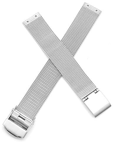 14mm Screwing Stainless Steel Watch Strap Replacement for Skagen Fits Selected Models Listed Below 358SSSBD 358SGSCD 358SRSC 358SSLB (Silver)