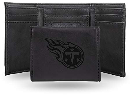 Rico Industries Lasergravierte dreifach gefaltete Geldbörse, Tennessee Titans, Schwarz