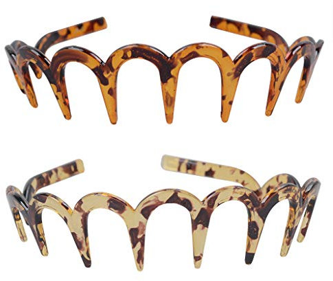 Fodattm Haarreif mit Zickzack-Motiv, Kunststoff, Haarreif für Damen, Haarschmuck, 2 Stück (B#)