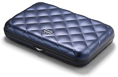 ÖGON -DESIGNS- Porte-Cartes pour Femme, en Aluminium Rigide Effet matelassé, Protection RFID Contre la fraude et la démagnétisation, Portefeuille Compact, modèle Lady Case Helsinki