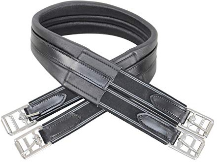 HyCOMFORT Leather Padded Double Elasticated Atherstone Girth (50in) (Black)