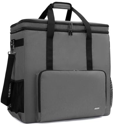 CURMIO Doppelschichte Tragetasche für PC Computer, Desktop-Computer-Reisetasche für PC-Gehäuse, Tastatur, Kabel und Maus, ideal für Gamer/Multimedia/Office/Büro, (NUR MIT Tasche), Grau
