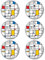 Panorama Paquet de 12 Sous Verres en Vinyle Mondrian 10x10cm