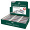 Faber-Castell Staubfreier weißer Radiergummi (Box mit 30 Stück) – weiches Radieren, Komfortrand, latexfrei, ideal für schwarze Blei-Radierer für Schule, Büro und Zuhause
