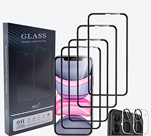 UNO' Kit De Protección: 4 Protectores Pantalla HD + 2 Protectores Lente Cámara, Compatible Para iPhone 11, 9H, Antiarañazos, Sin Burbujas, Alta Transparencia, Fácil Instalación, Vidrio Templado.