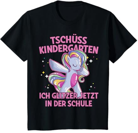Tschüss Kindergarten ich Glitzer in der Schule Einschulung T-Shirt