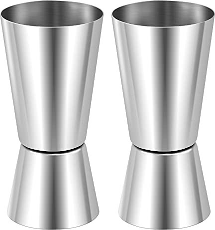 Spirit Measures, Stainless Steel Shot Measure Drinks Alcohol Gin Jigger Craft Dual Drinks Measuring Cup for Bar Party Wine Cocktail Drink Shaker (25x50ML)