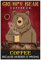 Dreacoss Metall-Blechschilder mit Aufschrift Grumpy Bear, Poster Coffee Co. Because Murder Is Wrong, Vintage-Blechschild, für drinnen und draußen, Wandpaneel, Retro-Vintage-Wandbild