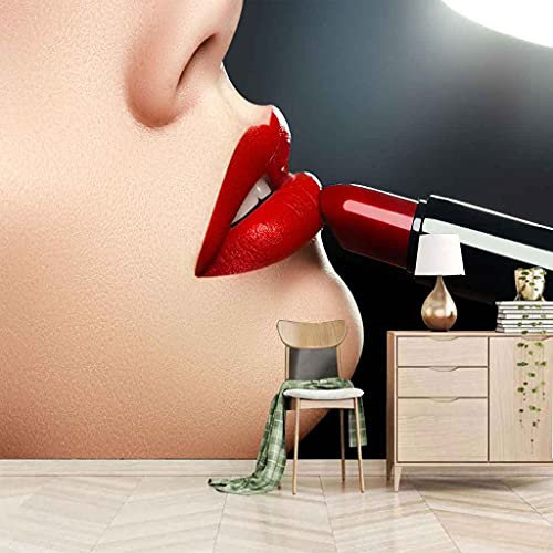 QMWZZV Canevas Papier Peint 3D Femme De Maquillage De Mode Le Papier Peint DIY Autocollant Peintures Murales 150x105 cm Poster Mural Personnalisé Pour Salon Chambre Restaurant Décoration Murale