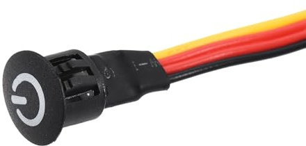 sourcing map DC 12V Touch Dimmer Switch 10mm Diameter Snap-in Mount Black for LED Lights Strip Lights