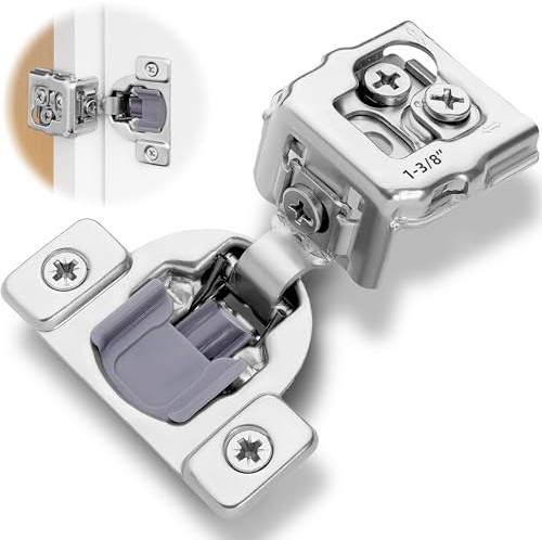 Decobasics 30 Pack Soft Close Cabinet Hinges 1-3/8 Overlay for Kitchen Cabinet Doors, Slow Self-Closing Concealed Hidden Hinges for Face Frame –Stainless Steel, 3-Way Adjustable & Quiet Close Damper
