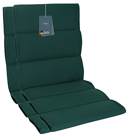 LILENO HOME Gartenstuhl Auflagen als [2er Set - Niedriglehner] in Petrol Sundance - Bequeme Liegen als Sitzauflagen für Gartenmöbel - Stuhlkissen für Gartenstühle und Klappstühle