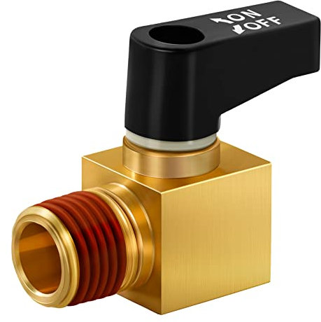 SUNROAD Air Compressor Valve ,Ball Type Drain Valve Brass Mini Ball Valve, 1/4 Inch NPT Male x NPT Female for Air Compressor