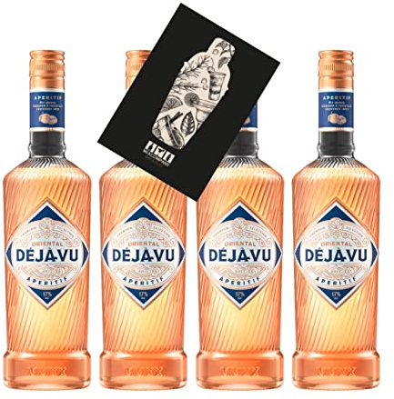 Oriental Deja Vu 4er Set Aperitif 4x 0,7L (17% Vol) Summer Drink- [Enthält Sulfite] Plus Mixcompany Postkarte