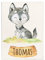 Personalisierte Babydecke Kinderdecke mit Kleiner Wolf Motiv und Name | Individuelle Baby Decke Namensdecke (Wolf), 80 x 110 cm