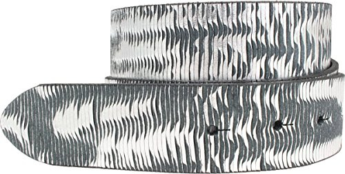 BELTINGER Wechselgürtel aus Vollrindleder Metall-Optik ohne Schnalle 4 cm | Druckknopf-Gürtel Metallic-Look Damen Herren 40mm