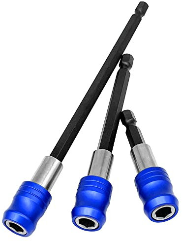 Saipor 3PCS Quick Release Screwdriver Bits Holder Adapter 1/4 Inch Hex Shank Magnetic Extension Bar Quick Change Socket Screw Driver Drill Bit for Electric Screwdrivers, Hand-held Driver, Power Drill
