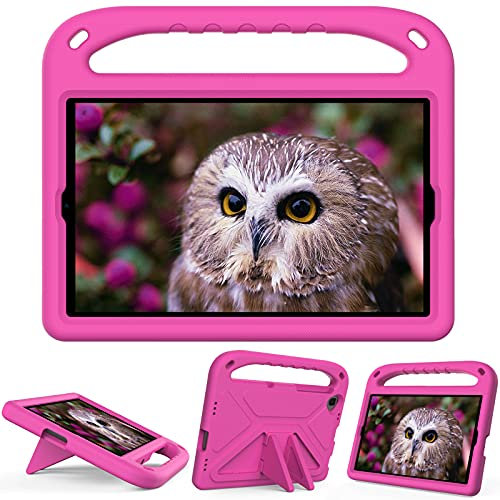 For Samsung Galaxy Tab A 10.1 inch 2019 SM-T510/T515 Tablet Case for Kids Friendly Lightweight Shockproof Cover with Handle Stand Tablet Rose Red