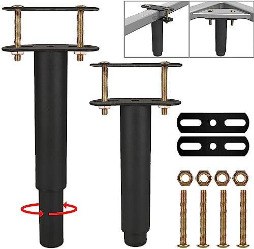 ASelected Lot de 2 Pied de Lit Universel, Pieds pour Sommier à Lattes sans Perçage, Hauteur 18cm - 33cm Reglable