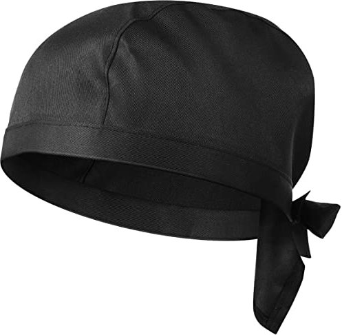 GALPADA Kochmütze Unisex Bandana Kochmütze Schwarz kochhut aus Baumwolle Poly Kopfbedeckung für Restaurants, Bäcker, Hotels
