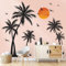 wondever Large Black Palm Tree Wall Stickers Tropical Tree Plants Birds Peel and Stick Wall Art Decals for Living Room Bedroom TV Background (H: 135 cm)