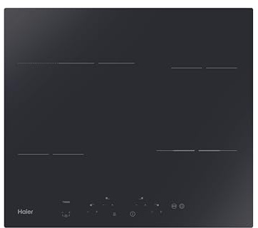Haier SERIE 2 HAH64EXCP Highlight-Kochfeld / 60 cm/Touch-Bedienung / 4 Zonen / 9 Leistungsstufen inkl. PowerBoost/Timer/Kindersicherung/Stopp & Go/Warmhaltefunktion/schwarzes Glas