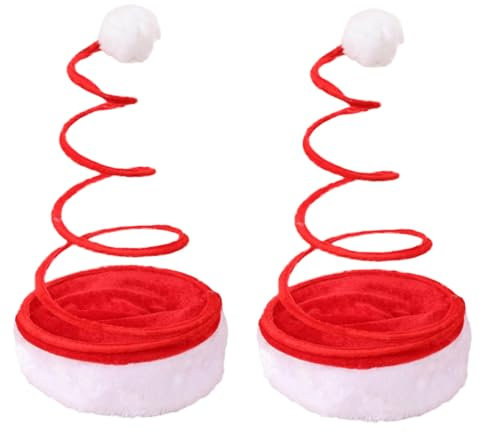 FELTECHELECTR 2stücke Weihnachtsmütze Rote Frühlingsmütze Für Weihnachten Lustige Partyhüte Für Männer Und Frauen Bequemes Kostümzubehör Für Weihnachtsfeiern Und Geburtstagsfeiern