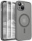 CAPRARO Magnetic for iPhone 14 Case, [Compatible with MagSafe] [Full Camera Protection] [14FT Drop Protection] Shockproof Protective Slim Translucent Matte Phone Case iPhone 14, Deep Grey