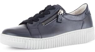 Gabor Damen Low-Top Sneaker, Frauen Halbschuhe,Best Fitting,Freizeitschuhe,Laufschuhe,schnürschuhe,schnürer,Midnight (grau),38.5 EU / 5.5 UK