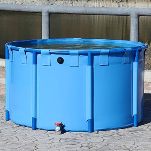 GALPBBCADE Teichfolien Faltbar Aquariumbecken Mit Unterstützung UV und witterungsbeständig Pool aus PVC-Plane Mit Ablassventil für Fischteiche Brunnen Wassergarten und Wasserfall,1.5 * 1m