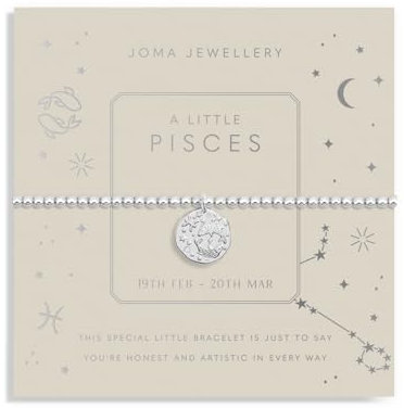 Joma Jewellery STAR SIGN A LITTLE PISCES Silver Plated 17.5cm Stretch Bracelet stretch