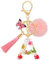 MWOOT Porte Clé Lettre avec Initiale, Porte Clef Alphabet Rose avec Pendentif Pompon Tassel Papillon pour Femmes Filles, Charme de Porte Clés en Résine pour Clé de Voiture Sac à Main Décor(A)