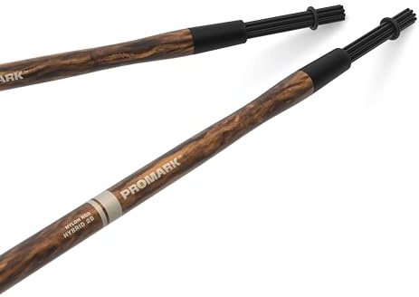 ProMark Hybrid Nylon Rods Drum Sticks - Firegrain Nylon Monofilament Drumsticks - Warmer, Balanced Tone with Feel & Response of Drum Stick - 2B, .675 Diameter - 16 Length - 1 Pair