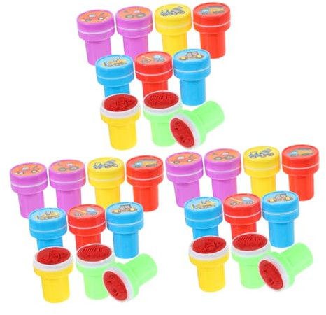 BESTonZON 3 Satz Kinder Stempel Spielzeug LKW Fahrzeug Partygeschenke Belohnungen Für Klassenzimmer Selbstgemacht Bastelprojekte Fantasievolles Design Sicheres Plastikspielzeug