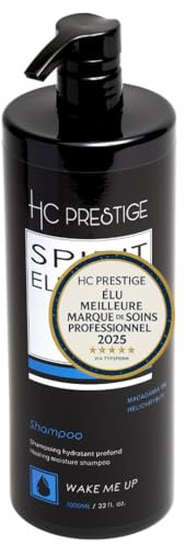 HC Prestige WMU – Shampoing Hydratant Pro 1L – Kératine Végétale, Immortelle Corse & Macadamia – Sans Sulfate, Sans Silicone – Cheveux Secs ou Colorés – Made in France