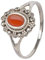 mantraroma Damen Ring Silber mit Stein Karneol Edelstein orange dezent verspielt