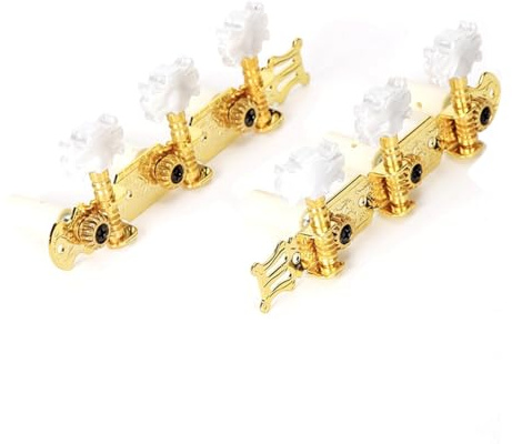 Gvvsjgdbis 2 Sets of Classical-Gold-Proof Knobs White-Headed Classical Guitar String Buttons Guitar Tuning Guitar Accessories