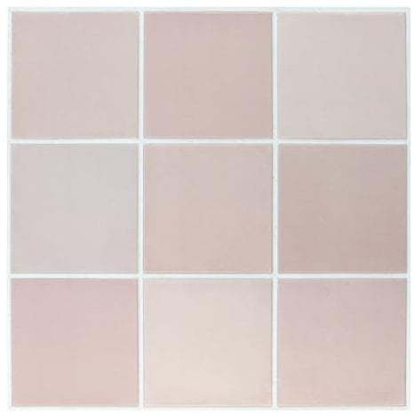 COMSTICKC Klebefliesen Küche, Matt Rosa PVC Quadrat, 10 Stück, 3D Fliesenaufkleber Fliesen Selbstklebend Wandfliesen Küchenfliesen Selbstklebend Küchenrückwand Bad, 30× 30 cm